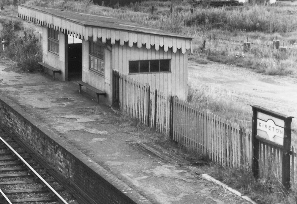 Close up showing the up platform's waiting room which replaced an earlier and smaller structure