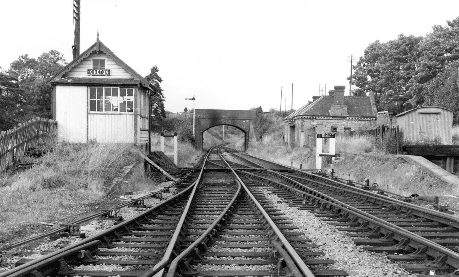 View along tracks looking to Fenny Compton with the platforms removed to assist in track renewal