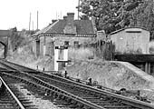 Close up showing the remains of the cattle dock and the cut back down platform of the derelict station structure
