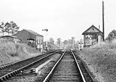 Close up showing the layout of the trackwork adjacent to Kineton station's goods yard and signal box