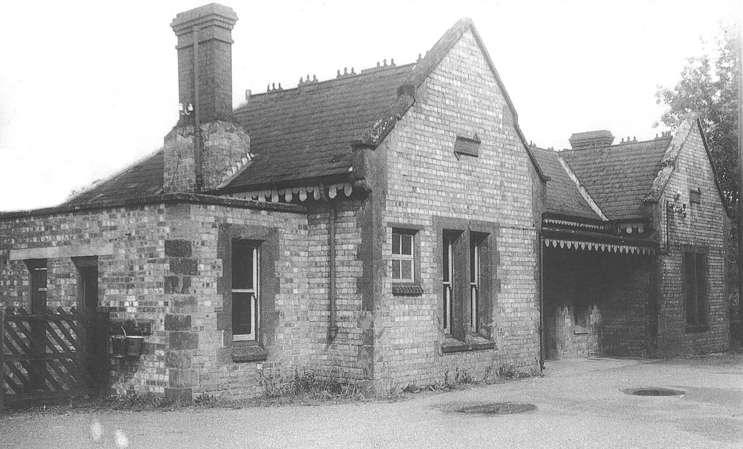 View of the exterior of Kineton's main station passenger building as seen from the station approach