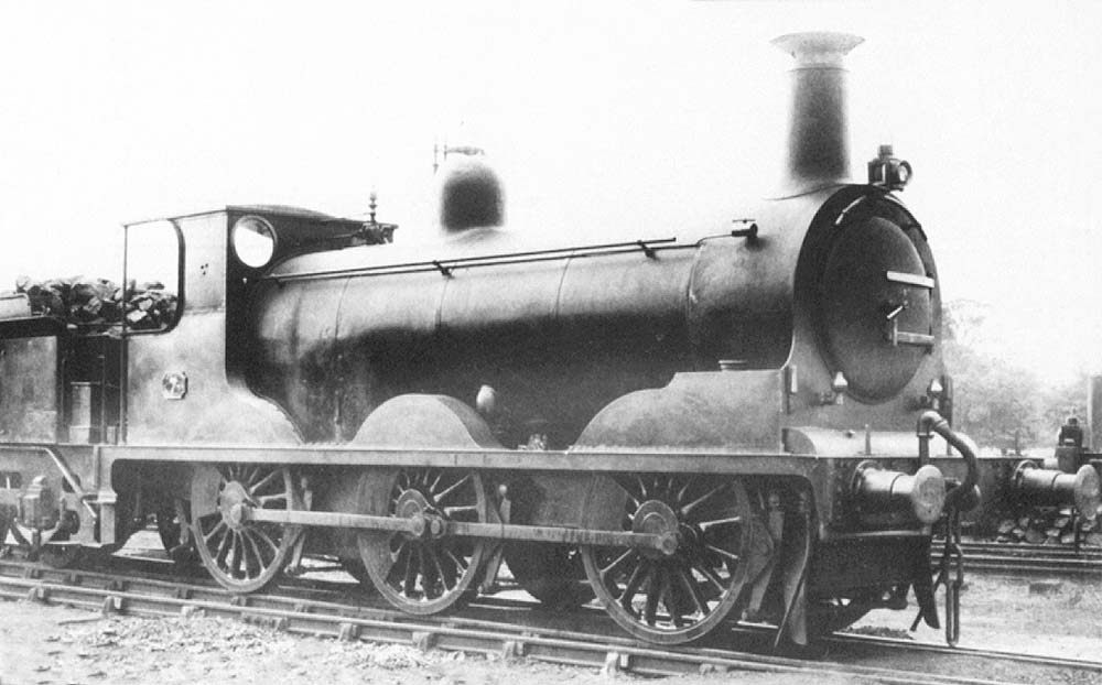 SMJ 0-6-0 No 7, an ex-LBSCR  locomotive purchased by the SMJ in 1920, seen standing outside the shed