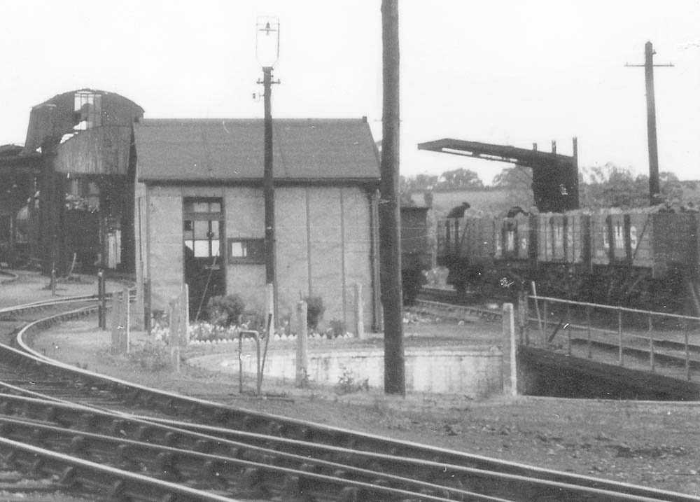 Close up showing the replacement turntable and shed office
