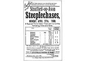 An E&WJR Handbill advertising fares from its station to Stratford on Avon Races on 27th April 1908