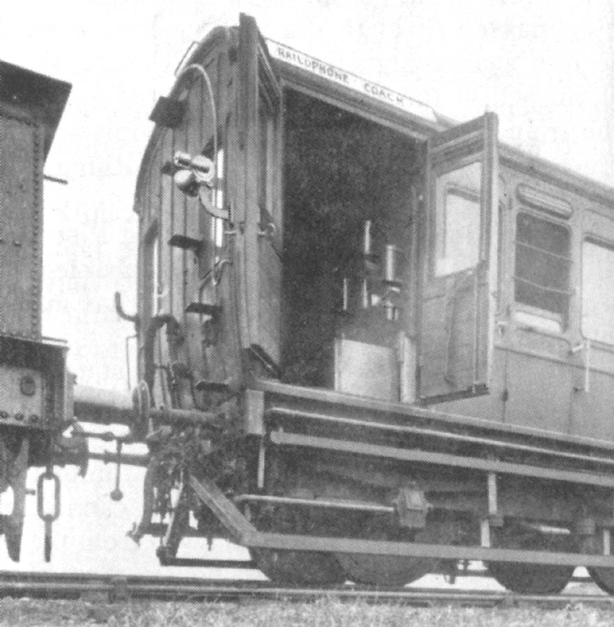 Photograph showing the Railophone installed in the guards compartment in a railway carriage