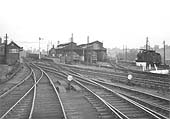 Looking East towards Fenny Compton with the two signal boxes on the left and the shed on the right