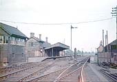 Looking East from the Broom end of the down line with the second signal box on the left and the shed on the right