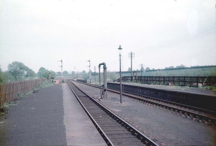 View from the station's up platform looking East towards Fenny Compton with the bridge over the River Avon in the foreground