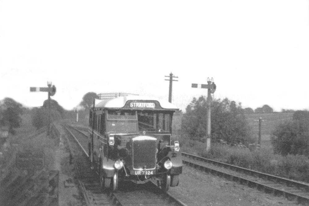 The Ro-Railer is seen travelling 'wrong' road after leaving the single section from Fenny Compton