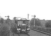 The Ro- Railer is seen travelling 'wrong' road after leaving the single section from Fenny Compton