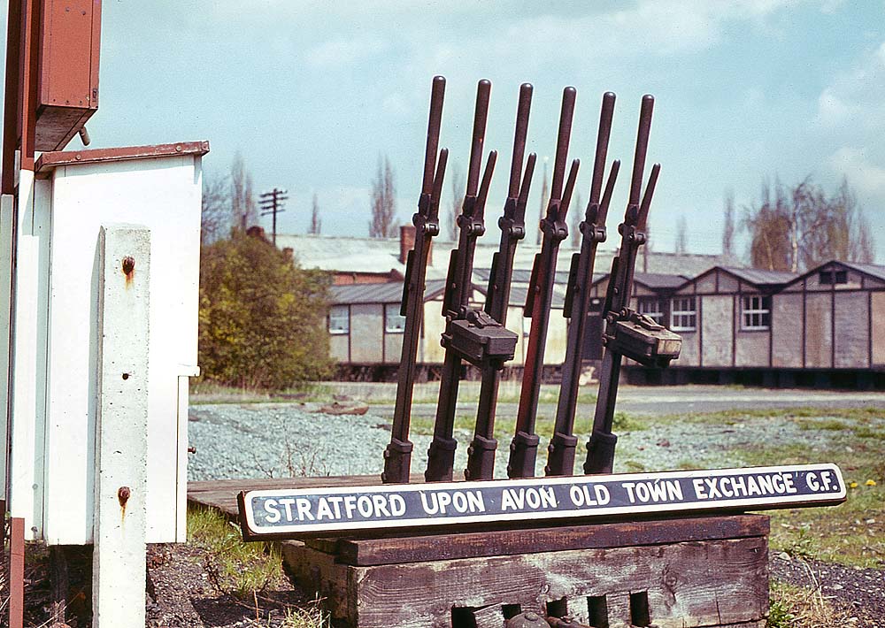 View of the Stratford Upon Avon Old Town Exchange Ground Frame on 17th April 1965