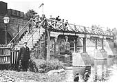 View of the foot bridge which ran alongside the SMJ rail bridge down stream of Lucy's Mill