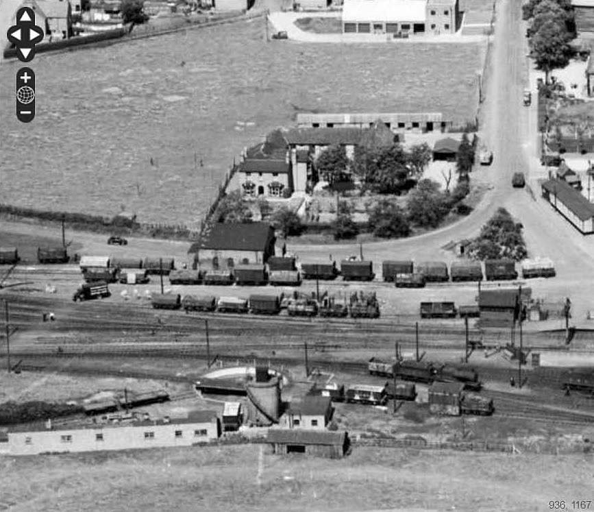 Another view of Stratford Old Town's goods shed and yard with the locomotive shed in the foreground