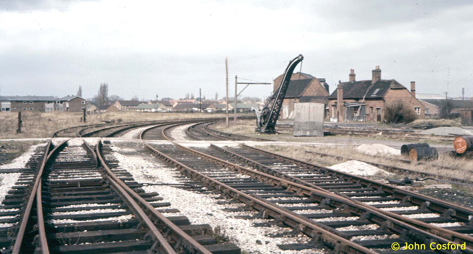 Looking along the exchange lines towards the junction with the ex-GWR Honeybourne to Stratford route at Sanctus Road