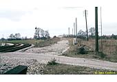 Looking along the former track bed to Broom Junction with the connecting line to the GWR on the left