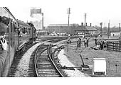 Close up showing the remains of the station's cattle dock and some of the goods yard buildings