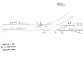 Sketch of the layout of Stratford Old Town's Exchange Ground Frame made on 18th August 1962