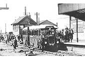 A view of the Ro-Railer at Stratford on Avon's up platform during one of the tests held during April 1932