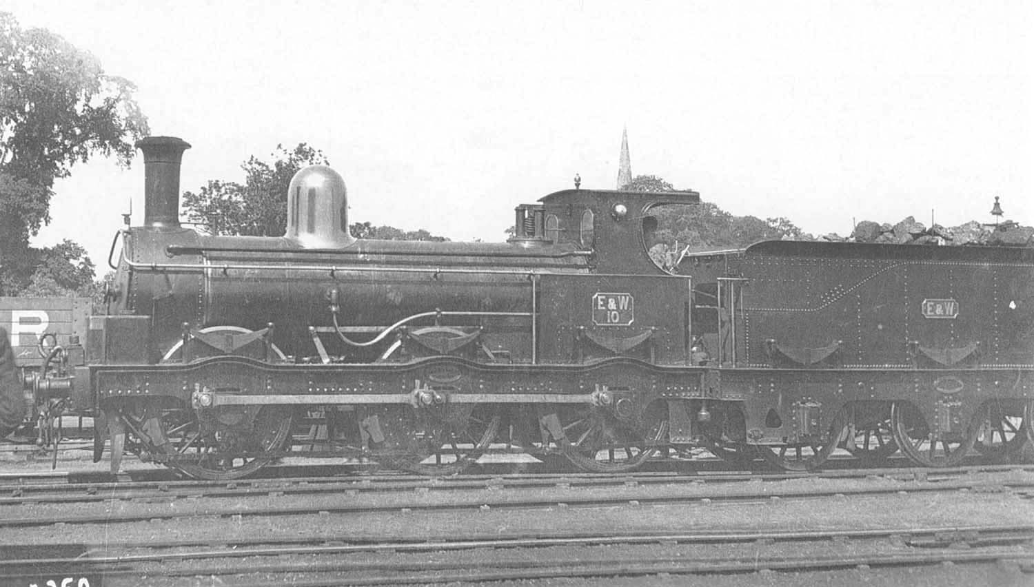 E&WJR 0-6-0 No 10 stands in glorious sunshine in during shunting duties in Stratford upon Avon's goods yard