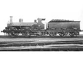 E&WJR 0-6-0 No 12 with 'outside frames' is stabled fully serviced outside Stratford upon Avon shed