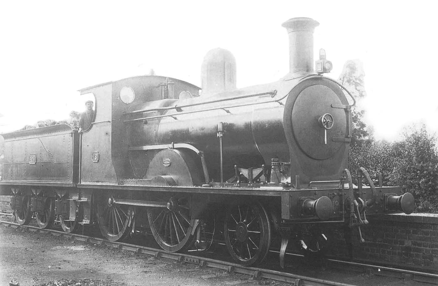 E&WJR 2-4-0 No 13 was considered a handsome locomotive with its proportions its dark blue livery which was new to the railway