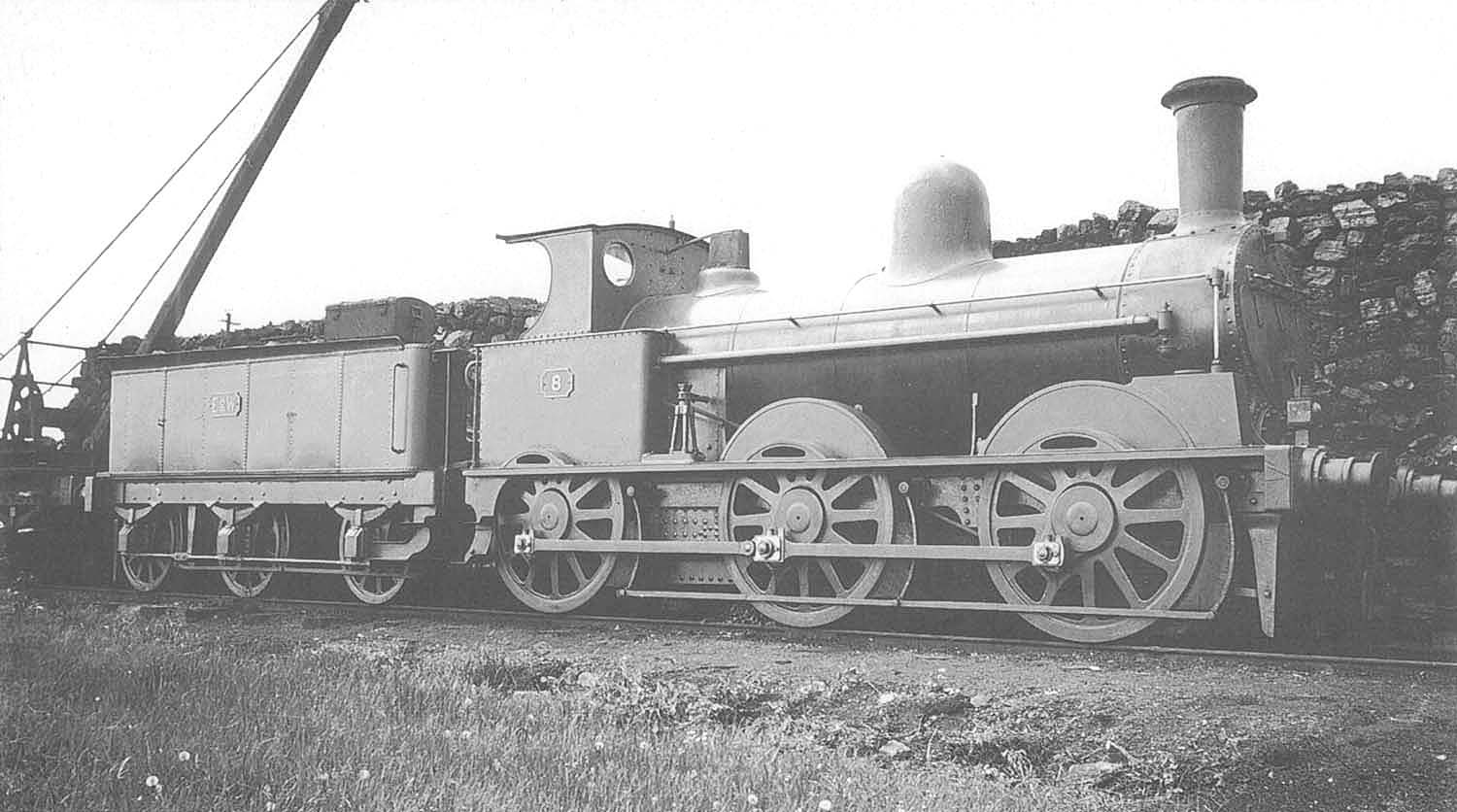 E&WJR 0-6-0 No 8, a former LNWR 'DX Goods' locomotive, stands alongside the coal stack at Stratford upon Avon shed