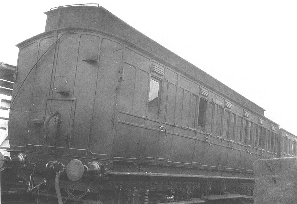 A former Midland Railway 40 foot Clerestory brake/third class vacuum braked coach sold in 1910 to for use on the SMJ