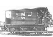 SMJ No 39, a 15 ton six-wheel brake van built for the E&WJR by Harrison & Camm Ltd of Rotherham