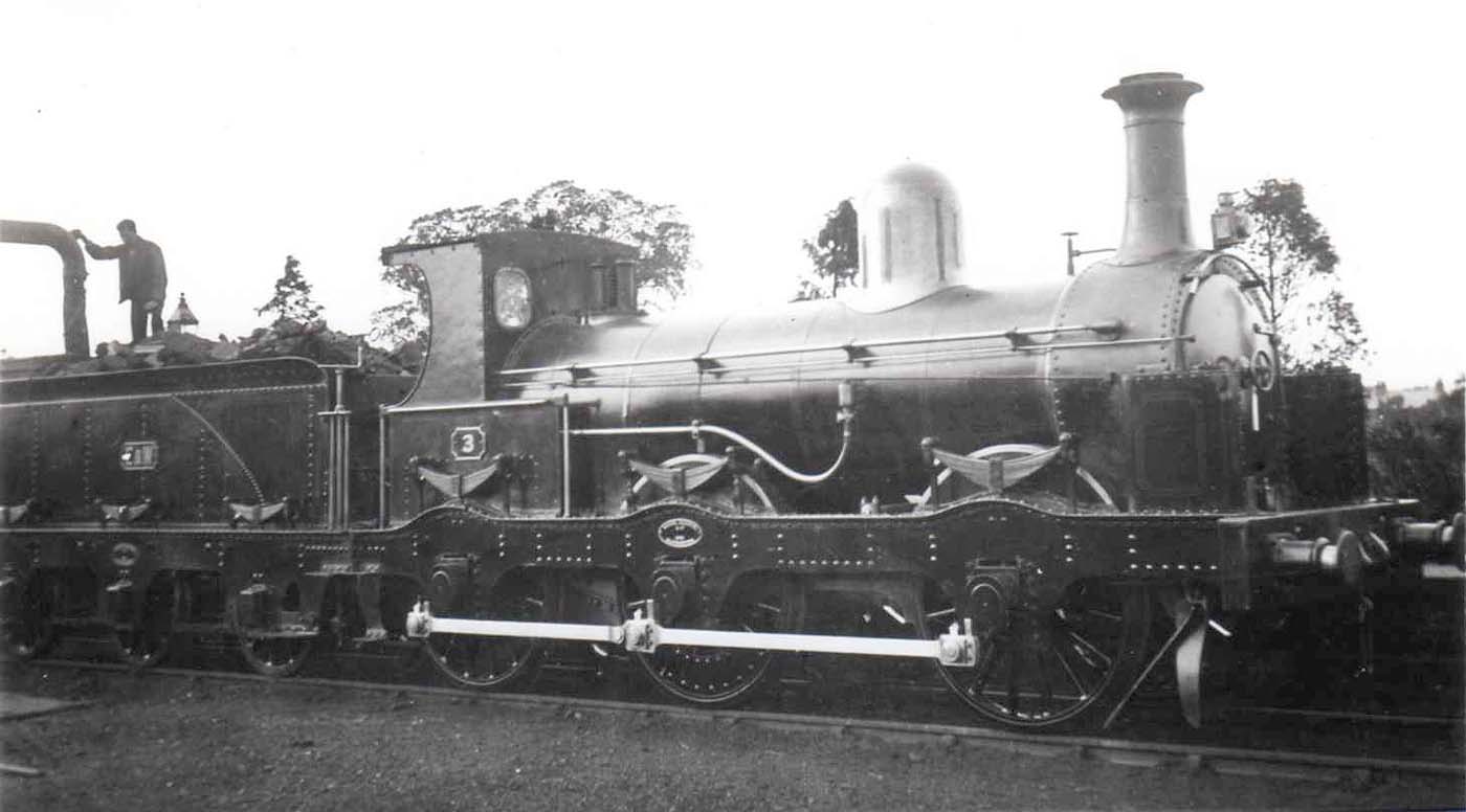 A pre-1904 view of E&WJR 0-6-0 No 3 prior to the locomotive being rebuilt with a Belpaire firebox