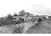 View of the foot bridge which ran alongside the SMJ rail bridge down stream of Lucy's Mill