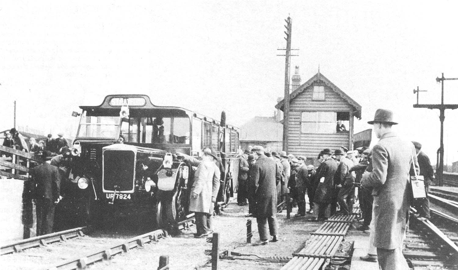 The Ro-Railer reverses off the railway on to road using the special ramp which lay adjacent to the cattle dock
