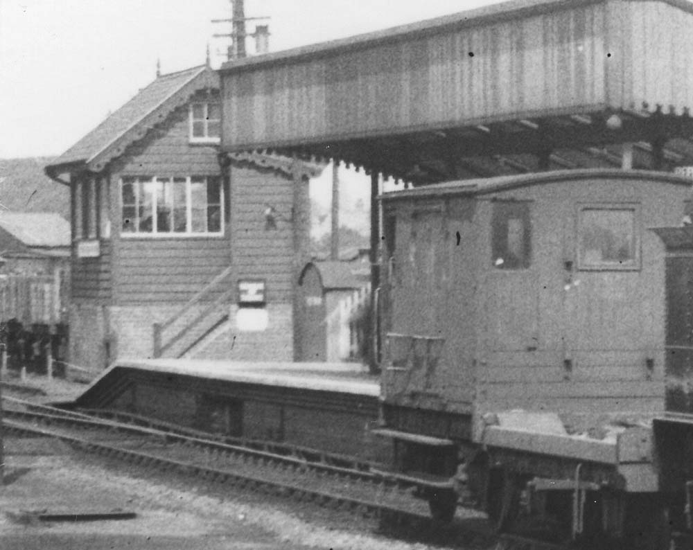 Close up showing the replacement SMJ signal box viewed from the East end of Stratford on Avon station