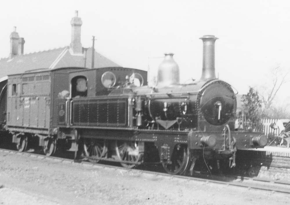 Close up  showing Beyer Peacock built SMJ 2-4-0T No 1   with its paintwork gleaming in the sun