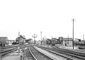 View of the station looking towards Fenny Compton which shows lines to goods yard, shed and Broom Junction