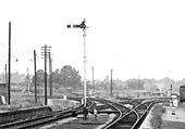 Close up showing the trackwork to the west of Stratford on Avon station during the early 1960s