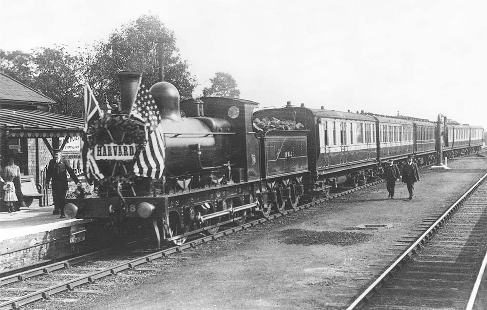 Ex-E&WJR 0-6-0 No 18, now in SMJ guise, is seen at the head of a special train of GCR stock conveying the American Ambassador