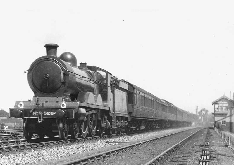 Ex-Great Central 4-4-2 Class C4/4 No 5264 passes Willoughby cabin on an up express service circa 1928