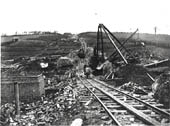 View looking north alongside several of the thirteen piers being built to form the twelve arch Catesby viaduct