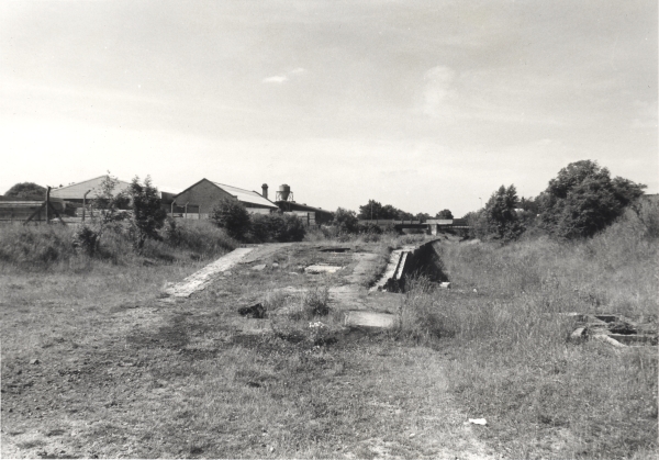 View of the south end of the abandoned platform of the former Great Central station as seen in June 1977