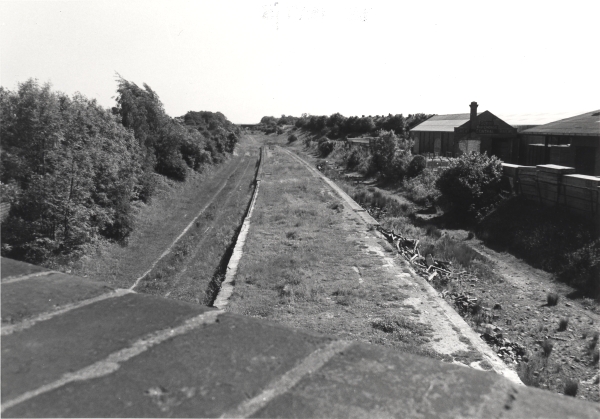 View from Hillmorton Road bridge looking south along the former Great Central station's platform