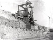 View of the headgear and loading wharf employed at Shaft No 6 at Catesby tunnel during its construction