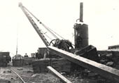 Another steam powered derrick being deployed in the construction of Catesby tunnel, circa 1897