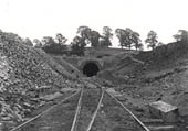 Looking along the contractor's temporary track towards the northern end of Catesby tunnel