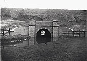 A brick arch underbridge near the Oxford Canal at Rugby built to carry the Great Central over a stream