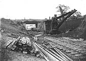 View of a steam powered excavator being employed in a cutting south of Clifton Road bridge in Rugby