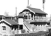 Close up showing Rugby Station Signal Cabin which controlled the goods yard and the station section