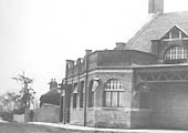 Close up view of Rugby GC station's ticket and parcel offices located in the building facing on to Hillmorton Road