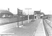 Looking  towards Leicester from the London end of the island platform with the goods shed on the left