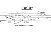 A post 1941 Rugby Signal Cabin Diagram showing the two loop sidings and Barby's up home and distant signals