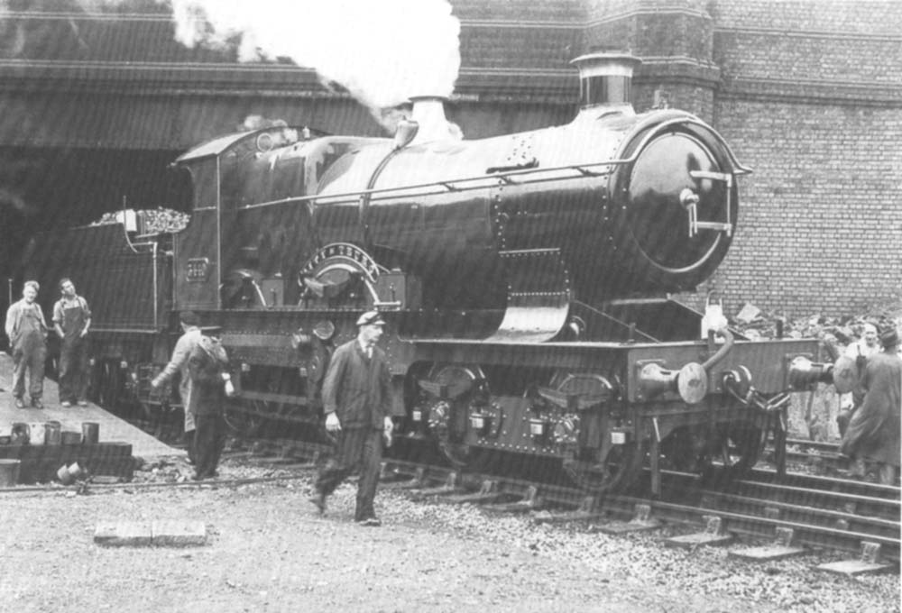 Preserved GWR 4-4-0 No 3440 'City of Truro' stands light engine at Rugby Great Central station
